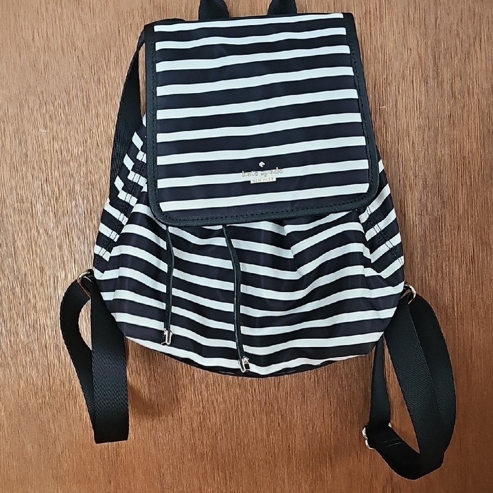 Kate Spade Monochrome Striped Backpack